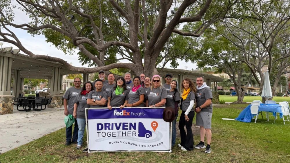Volunteers with FedEx Freight's Driven Together program support participants during the annual Bike MS: Bay to Bay ride in Carlsbad, Calif. to support the National Multiple Sclerosis Society.
